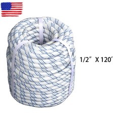 1/2″×120FT Breaking Strength 1485 Pounds 48 Strand Double Braid Polyester Rope