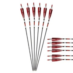 12Pcs 30″ Carbon Shaft Arrows Spine 500 OD 7.6mm True Turkey Feathers Hunting