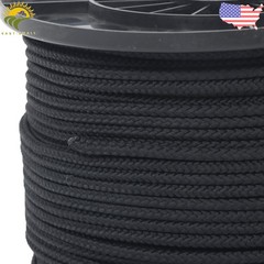 3/16″ Black Dacron Polypropylene Rope 500 Ft Spool High UV & Abrasion Resistance