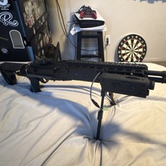G&G Electric Airsoft Rifle AEG Folding Stock Black w/ Orange Tip