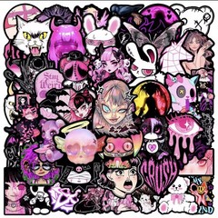 25 Piece Mix Lot 2” Pink Gothic Valentines Cat Bunny Love Stickers FREE SHIPPING