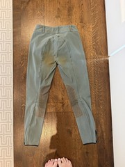 Tailored Sportsman breeches 24 LONG front zip (mid rise) in Loden Green