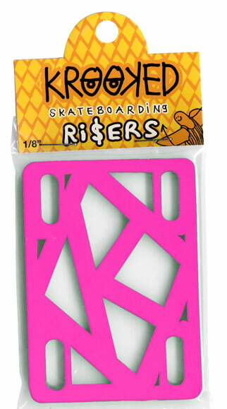 KROOKED RISERS Skateboard 1/8 in HOT PINK RISER PADS