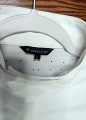 Horse Pilot, New, short sleeve show shirt, White, Large