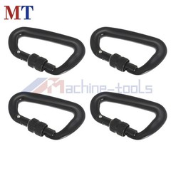 4 Pack Heavy Duty Aviation 12 KN D-Shaped Locking Carabiners Clip Aluminum