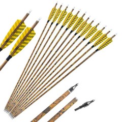 30″ Carbon Arrows SP500 4» Turkey Feather Screw Tips Points Archery Bow Hunting