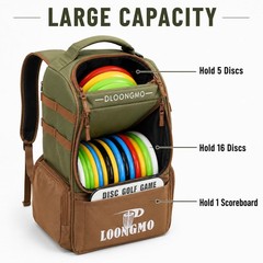 Disc Golf Bag, Durable Disc Golf Backpack Holds 22+ Discs, Large Capacity wit…
