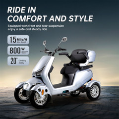 4 Wheels Electric Mobility Scooter 800W 60V20A Heavy Duty All Terrain for Senior