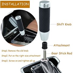 5″ Weighted Gear Shift Knob Aluminum Alloy Long Shift Stick Handle for Silver A