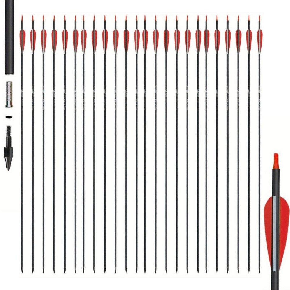 30″ Archery Arrows Carbon Shaft OD 7.8mm & Spine 500 Targeting Practice Arrows