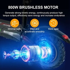 Folding Electric Scooter for Adults with 800W Motor 28Mph Off-Road with Seat C5F
