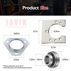 Rear Live Axle Bearing Kit 3-Hole for Go Karts Mini Bikes Trikes ATV Off-Road