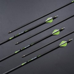 6-PACK 30″ Pure Carbon Arrows Spine 300/350/400 Archery Outdoor Hunting Target