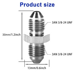 3AN Male to AN3 (3/8-24 UNF) Male Inverted Flare Stainless Steel Brake 1PCS