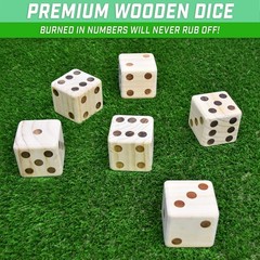 6-Piece Giant Wooden Dice Set with Dry-Erase Board – Family Game Night Essential
