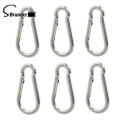 12 Pack 440 Lbs 304 Stainless Steel For Hiking Fishing Carabiner Clip Snap Hook