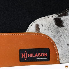 C-808A Hilason Western Gel Wool Felt Horse Saddle Pad Cowhide Hair On Leather