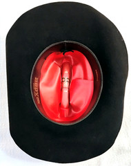 ⚫ Western Style Eddy Bros Cowboy Hat 100% Wool Felt Black Leather Band 6 3/4″