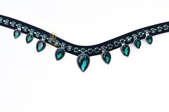 Horse Bling rhinestone snap browband Crystal Stone Durable Leather Bridle.