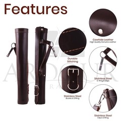 Back/Side Arrow Quiver Genuine Leather Arrow Holder Traditional Handmade Quivers