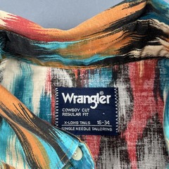 Wrangler Brushpopper Western Shirt 16-32 Multicolor 100% Cotton Long Sleeve