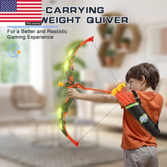 Bow and Arrow Set for Kids, 2 Pack LED Light up Archery Set with 20 Suction Cup
