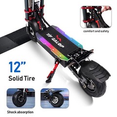5600W 60V 38AH 50 MPH Folding Electric Scooter Adult Dual Motor 12″ Road Tire
