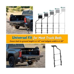 Tailgate Ladder for Pickup Truck, Universal 34″-42″ Height Adjustable Tailgat…