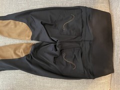 chestnut bay flared riding breeches black and tan brown small full seat