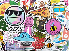 1000 Random Bulk Sticker Bomb Lot Fun Variety Pack Luggage Skateboard Decals