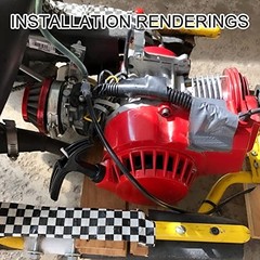 Alloy Pull Start Recoil Starter with Flywheel Replacement for 2 Stroke Red