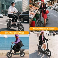 AOVOPRO Seated Electric Scooter Adults , 22mph Commuter Folding Teens E-Scooter