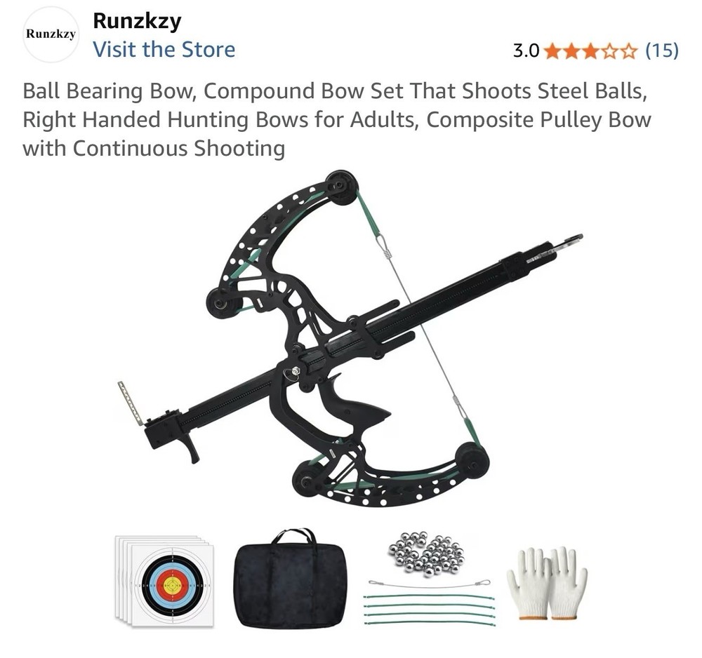 NOB Compound Ball Shooting Bow Steel Ball Launcher Hunting Slingshot Archery Kit