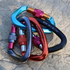 12/25KN Climbing Carabiner Aluminum Screw Locking Clip Heavy Duty Hook Rock