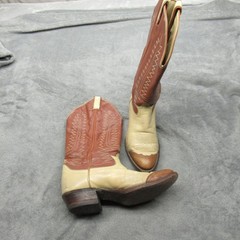Tony Lama 6214 Western Boots Mens 8 D Cowboy Brown Lizard Snip Toe Vamp USA Made