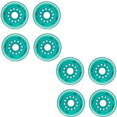 Labeda Inline Roller Hockey Skate Wheels Union Teal 80mm Set of 8