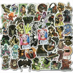 50Pc Scary Horror Mixed Skateboard Stickers Pack Skull Blood Gore Decal Bomb Lot