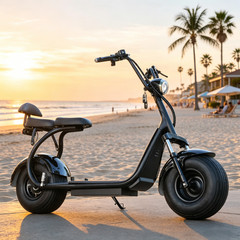 Harley 18 Inch fat tire electric scooter 3000W Powerful motor max speed 33MPH