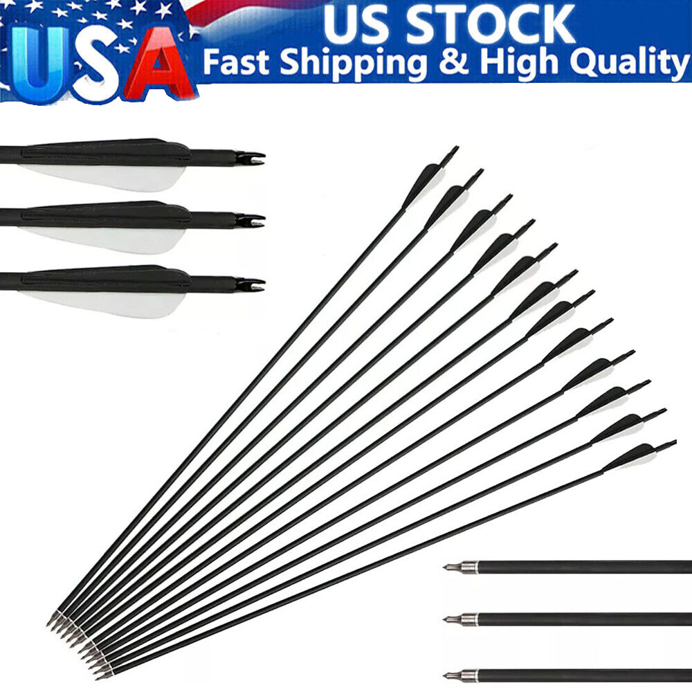 12Pcs 30Inch Fiberglass Arrows Turkey Feather Fit For Recurve bow/Compound bow