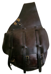 WWI UNITED STATES CALVALRY LEATHER SADDLE BAGS EXTRAORDINARY CONDITION BY LONG