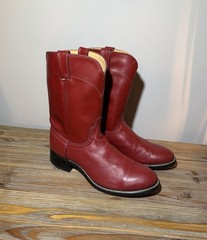 Vintage Laredo Red Leather Cowboy Boots 8.5 D Western Pull On Men’s 7917 VGUC