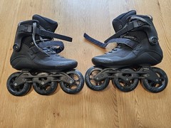 Powerslide Swell PS Triple Black 110 Inline Skates Trinity Sizes M9, W10 Used