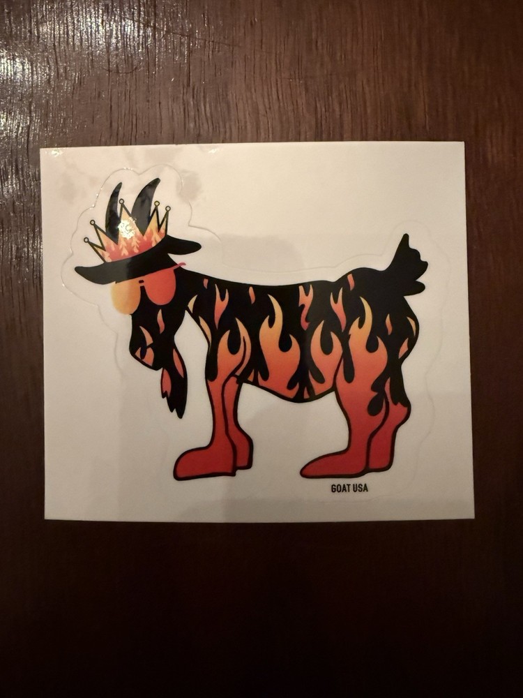GOAT USA Flame Goat Sticker. Single Sticker. Brand New.