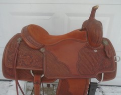 16.5″ CACTUS Saddlery Working Cowhorse Saddle~Cutting~Reining~TOOLED~GREAT COND
