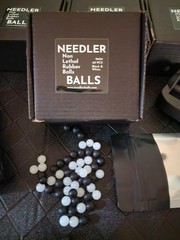 Six Needler Rubber Ball Ammo – 9mm – 60 Count Black And White Color Mix – FIRE