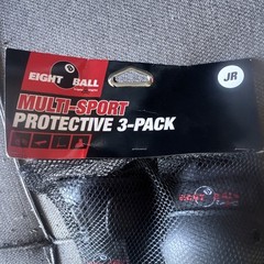 Eight Ball Multi-Sport Protective 3-Pack JR Knee Elbow Wrist Guards Set Black