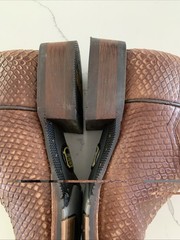 Men’s US 8M Dan Post Ka Python Print Leather Brown Western Cowboy Boots Preowned