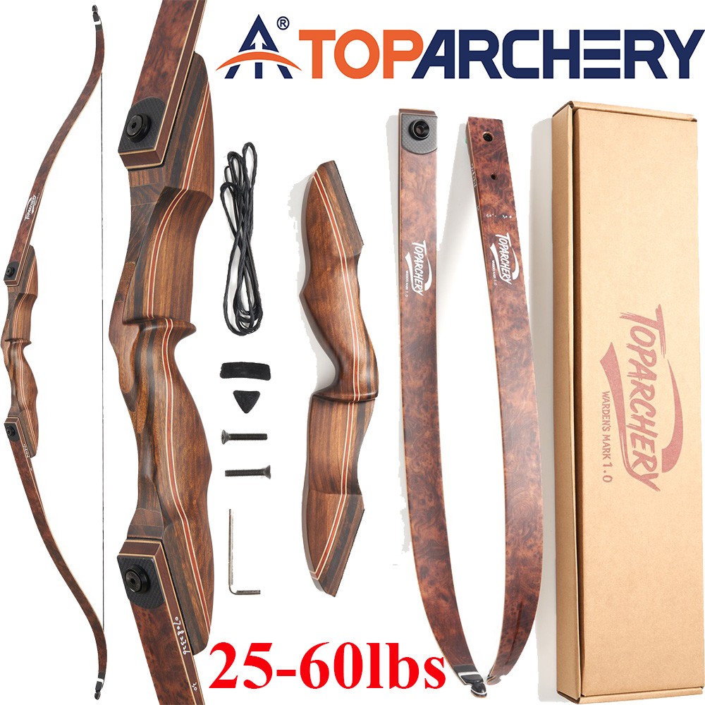 60″ Archery Takedown Recurve Bow RH 25-60lbs &Carbon Arrows for Hunting Shooting