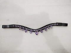 Antique Light Purple Crystal Leather Bridle Browband All Size & Color Available