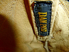 DAN POST MENS SNAKESKIN/ LEATHER BOOTS SIZE 9D DEEP V –MAKE AN OFFER